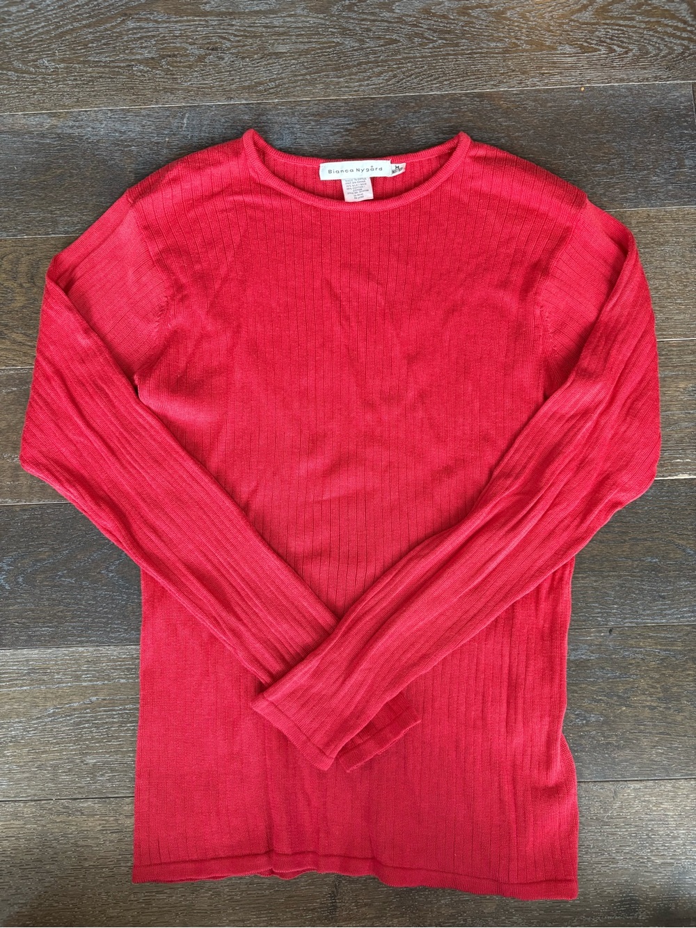 Bianca Nygard Vintage Red Silk Sweater